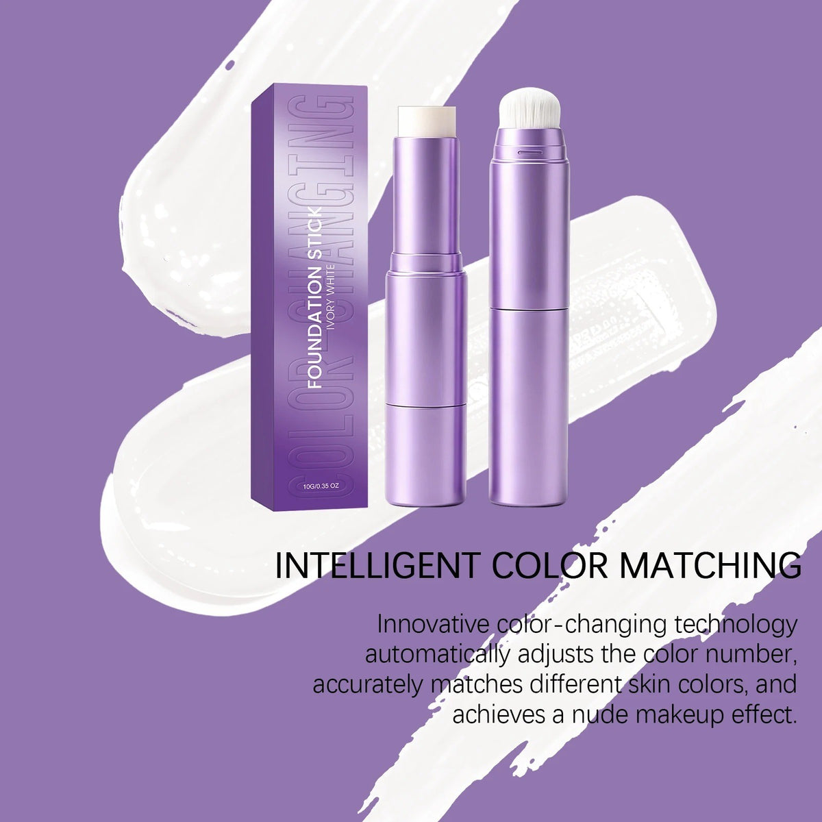 Unbranded 2-in-1 Waterproof Foundation Stick with Built-In Brush
