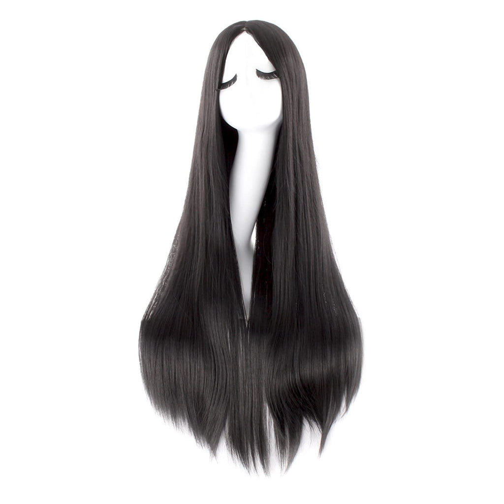 Long Straight Costume Wig - 40 Inch Anime Cosplay Hair in Black