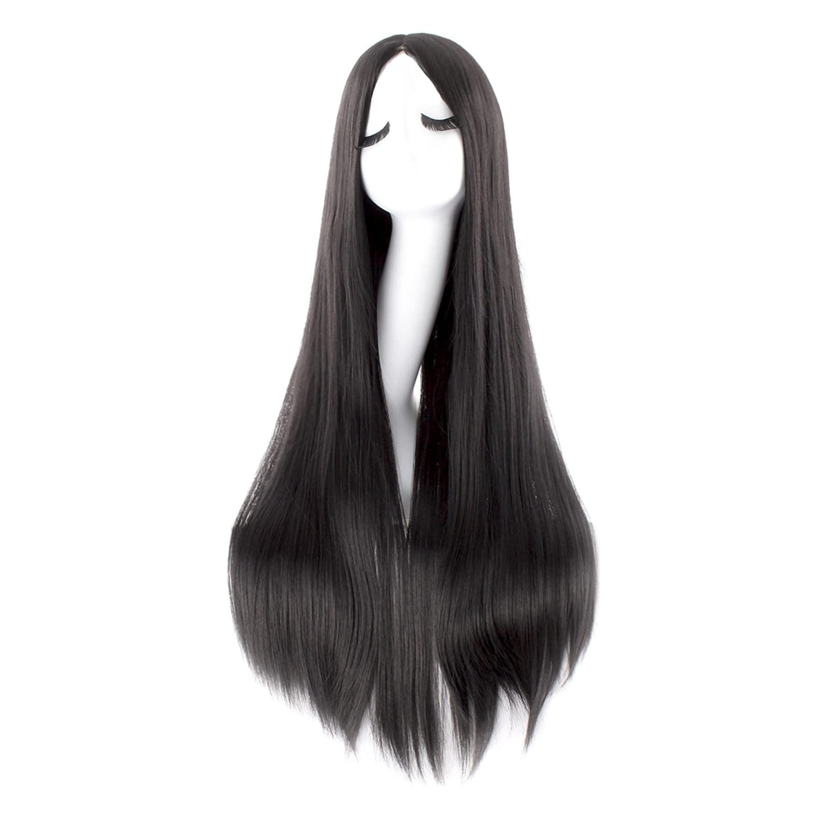 Long Straight Costume Wig - 40 Inch Anime Cosplay Hair in Black