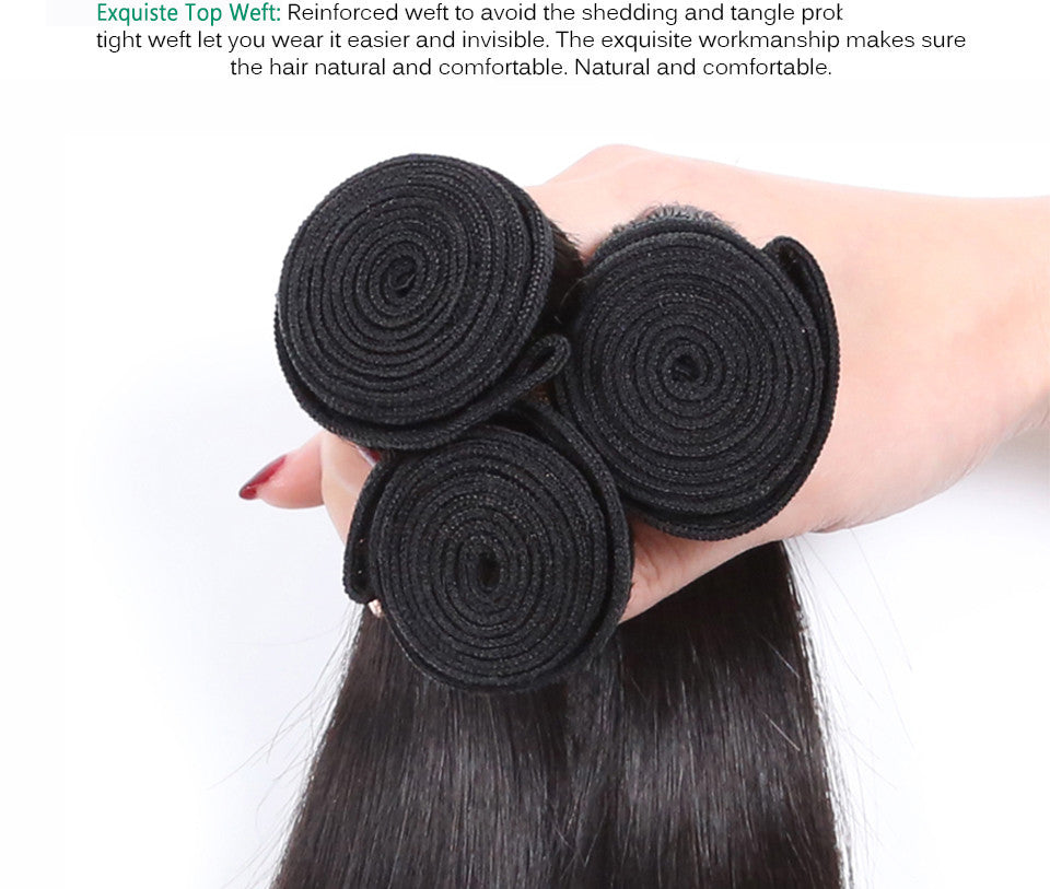 10A Mink Silky Straight Human Hair Bundles - Unprocessed Brazilian Remy Hair