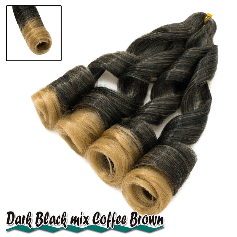 French Curl Braids Hair Extensions Pre-Stretched Synthetic 24 Inch