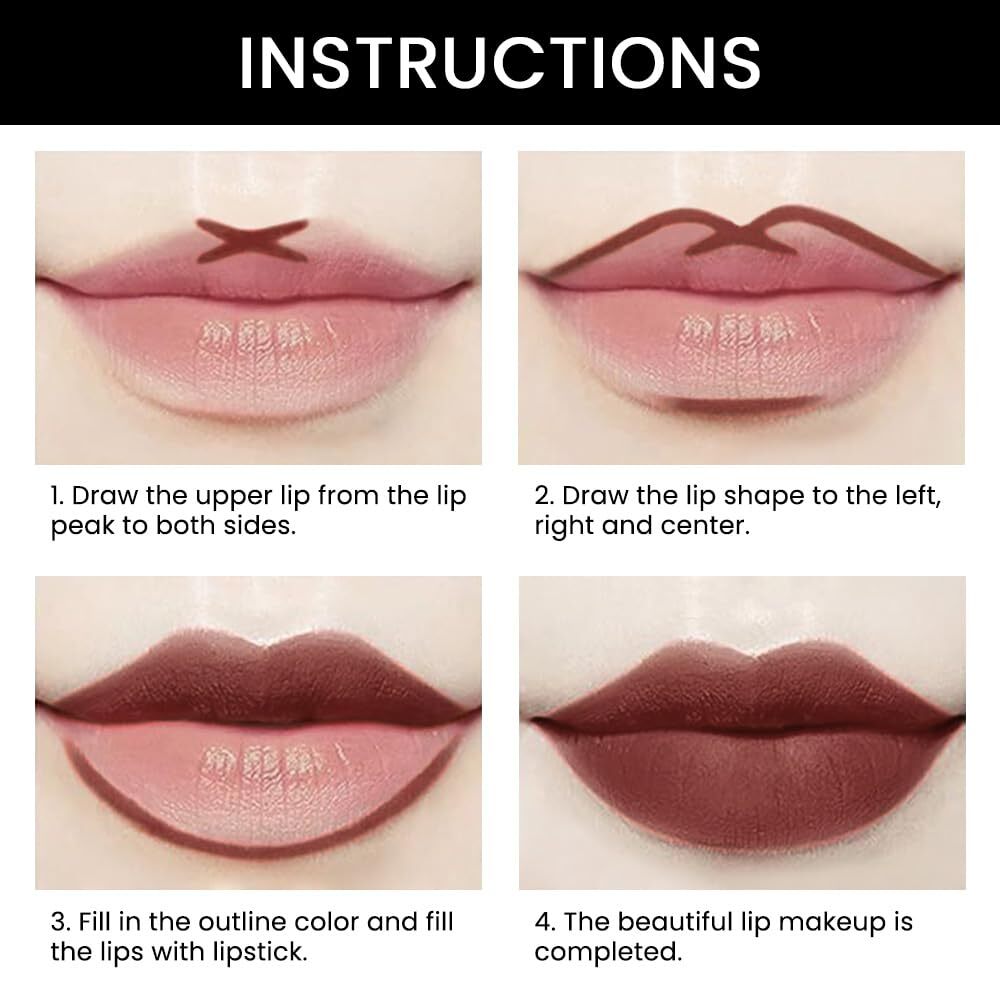 Matte Lip Liner and Lipstick Set for Women - Long Lasting Waterproof & 24H Lip Makeup Kit