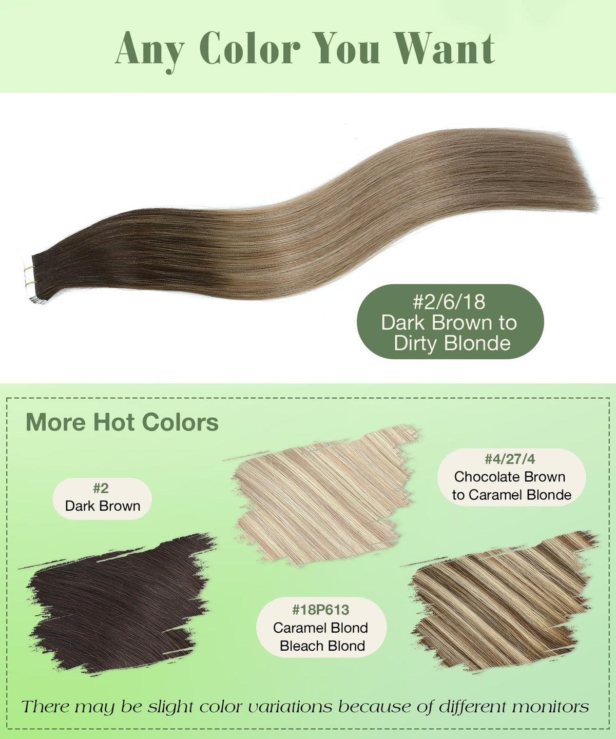 14 Inch Tape-in Human Hair Extensions - Balayage Brown Blend, 20 Pieces