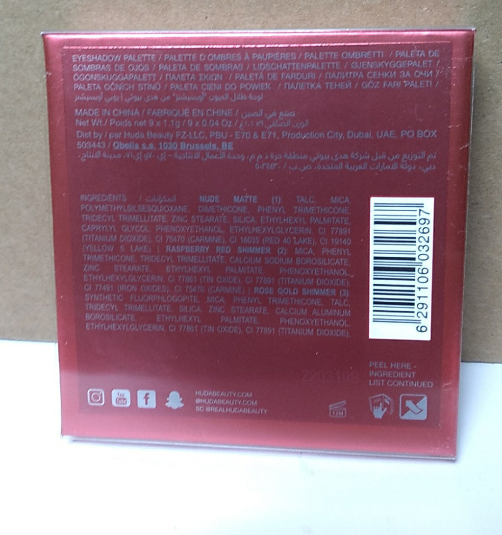 Eyeshadow Palette HUDA BEAUTY Ruby Obsessions 9 Shade Makeup