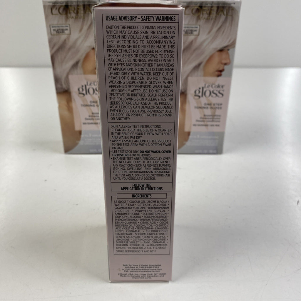 Lot of 4 L'Oréal Le Color Gloss Platinum Pearl Hair Toning Kits