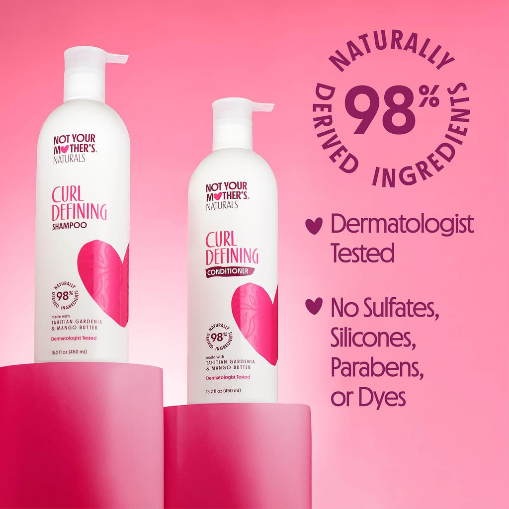 Curly Hair Shampoo & Conditioner Set - Peach Coconut Fragrance, 15.2 Fl Oz Pack of 2