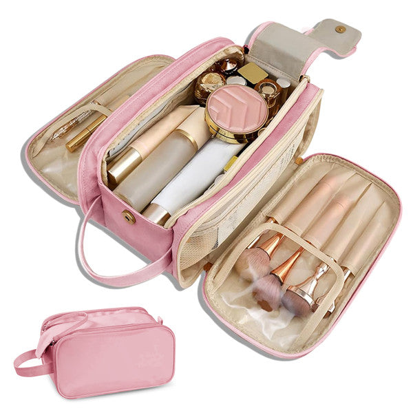 Large Capacity Travel Cosmetic Organizer with Waterproof PU Leather