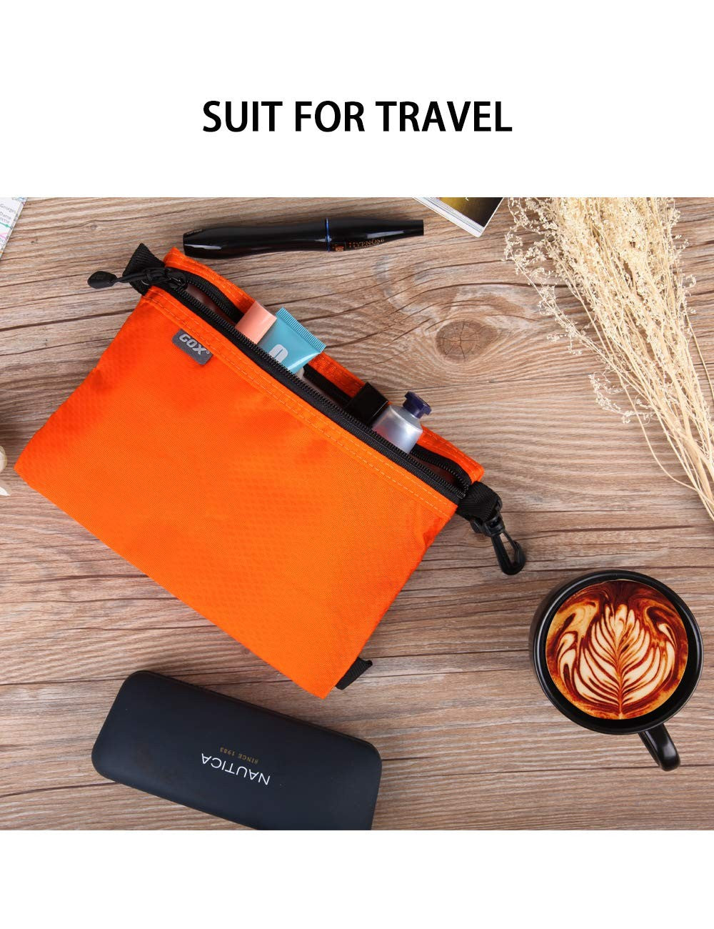 Men's Waterproof Toiletry Bag Dopp Kit Travel Pouch Orange