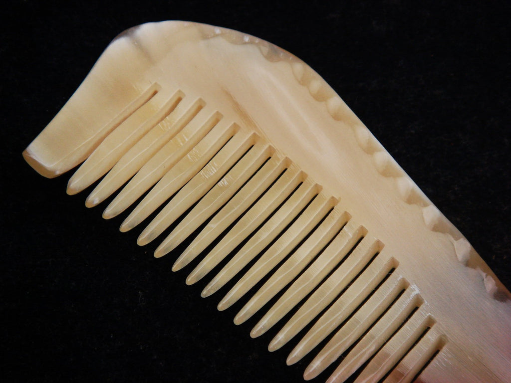 Ox Horn Handcrafted Pocket Comb - Natural Hair Organizer & Grooming Tool