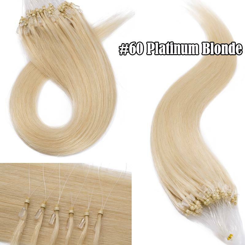 Human Hair Extensions Micro Loop Nano Beads Full Head - Multiple Colors & Lengths