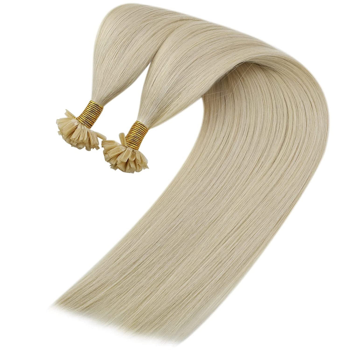 Keratin Bonded Hair Extensions U-Tip Platinum Blonde 26 Inch 100 Strands