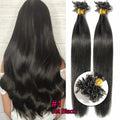 Remy Human Hair Extensions U Tip Keratin Bonds Thick Flat 16-22 Inches