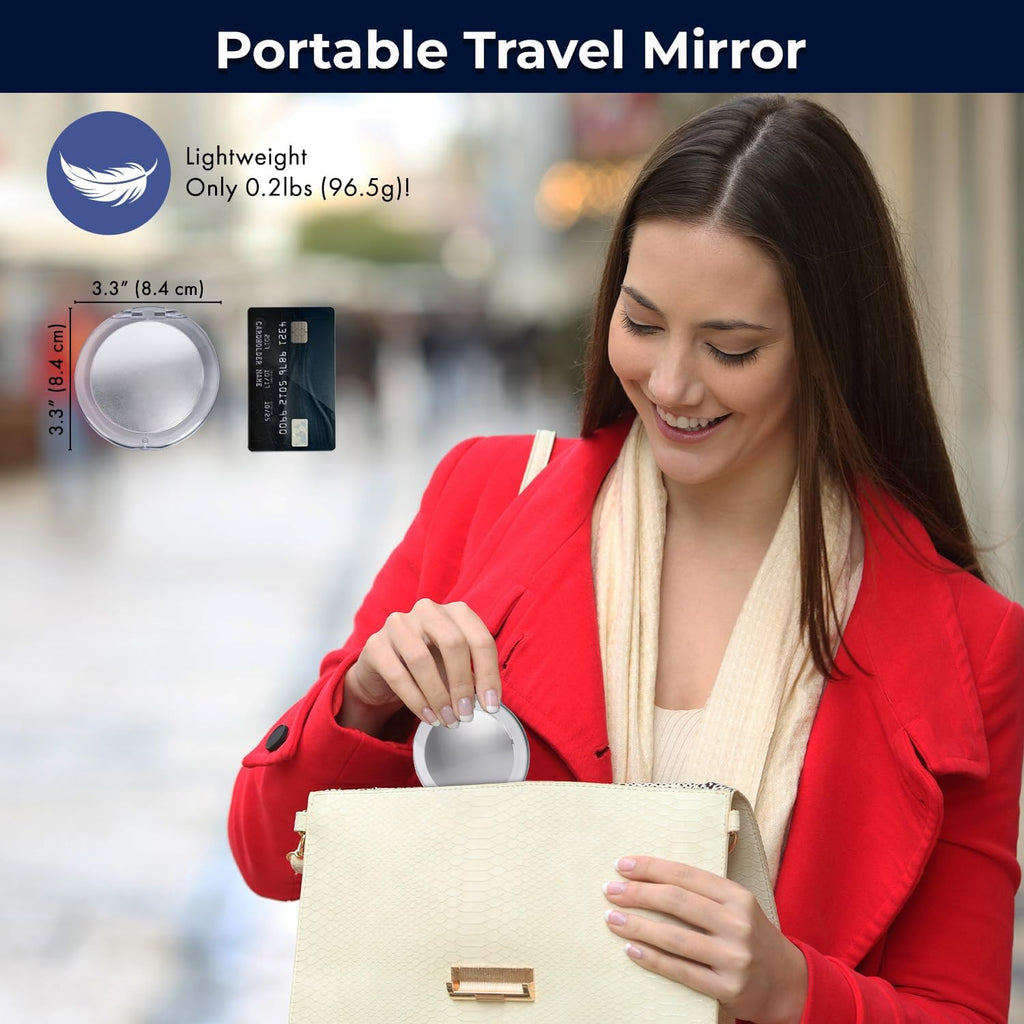 Mirrorvana 3.3in Compact Travel Mirror with 1x & 20x Magnification