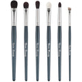 Natural Goat Hair Eye Makeup Brush Set - 6 Pcs Professional Blending Tools, Blue