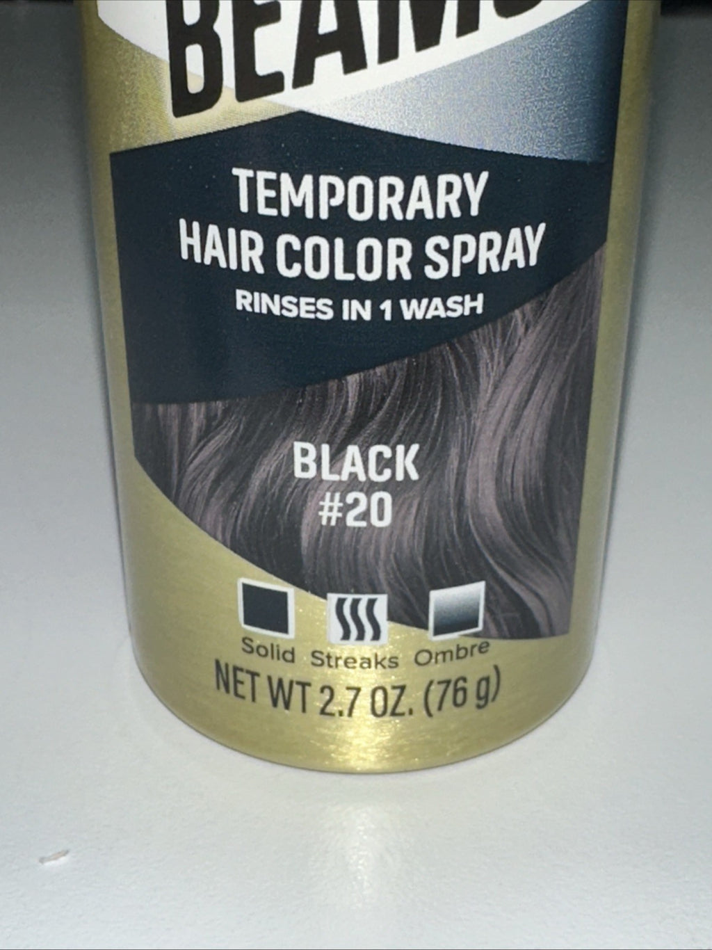 Black Temporary Hair Color Spray - 3 Cans, 2.7 oz Each, Easy Wash-Out
