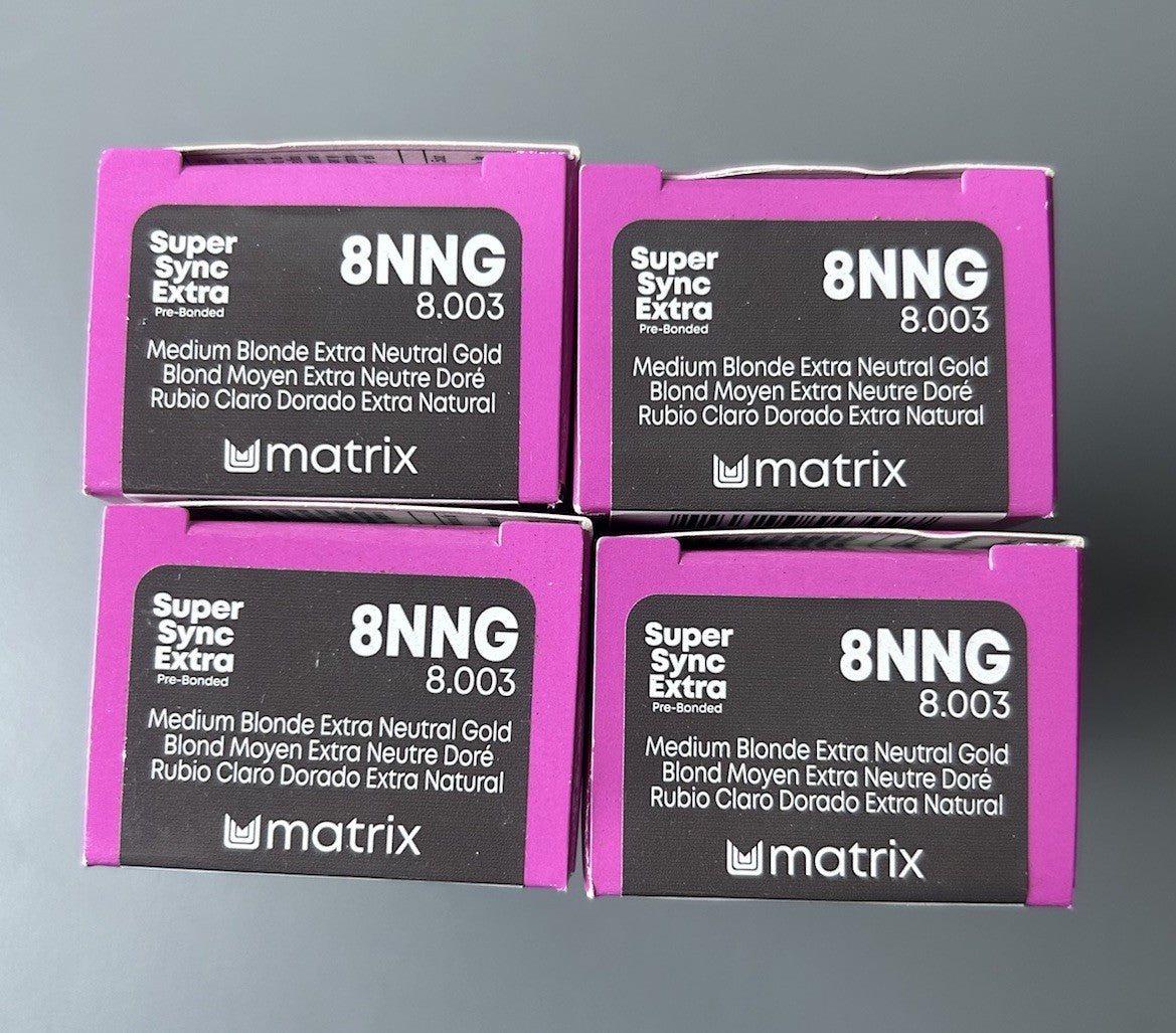 Matrix Super Sync Extra Hair Color 8NNG Medium Blonde Neutral Gold - Pack of 4