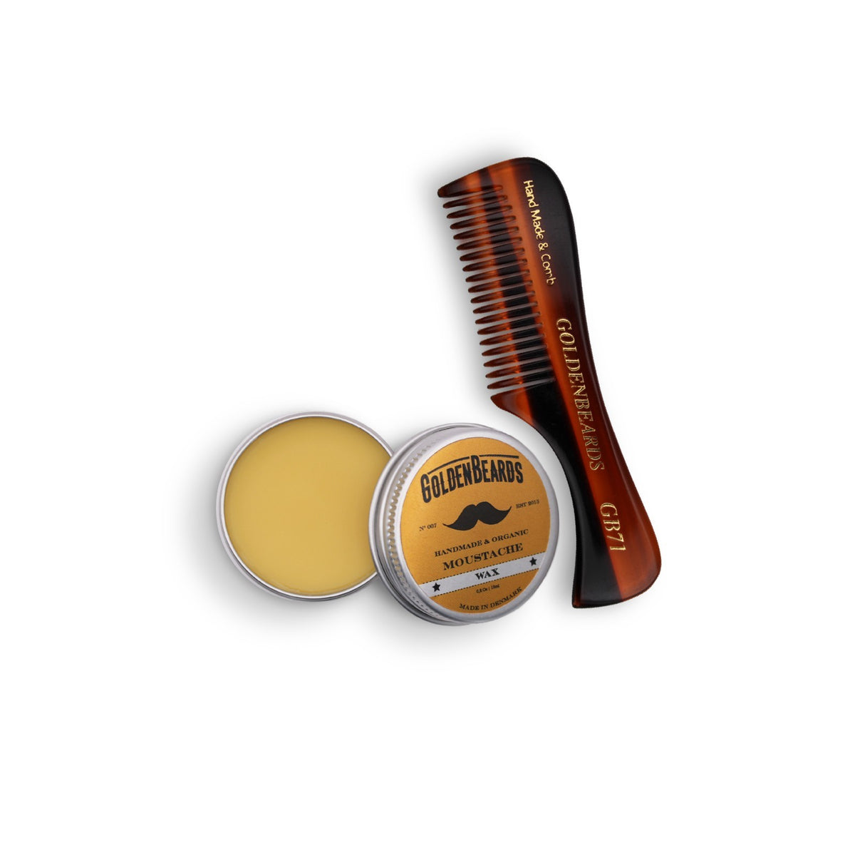 Organic Mustache Wax Kit with Comb for Styling & Taming Facial Hair