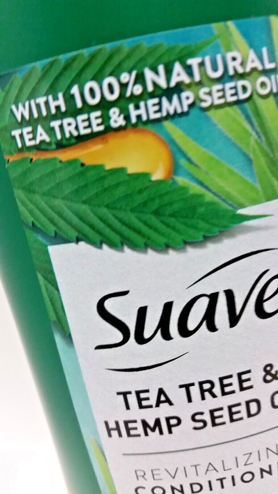 Lot of 5 Suave Tea Tree & Hemp Seed Oil Revitalizing Conditioners - 12.6 oz Each