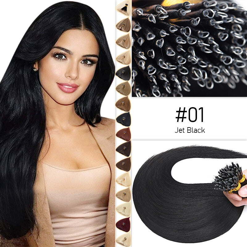 Full Head Nano Ring Hair Extensions 100% Remy Human Hair Thick 200G