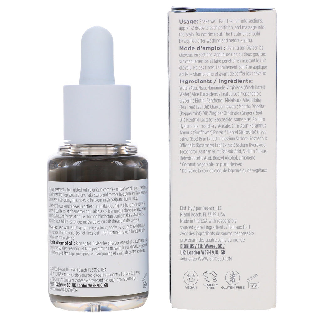 Scalp Treatment with Charcoal & Tea Tree - 1 oz for Dry Flaky Skin