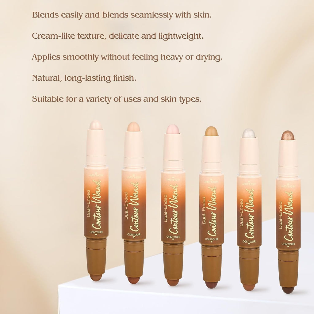 2-in-1 Contour Highlighter Stick for Face Sculpting Waterproof Makeup