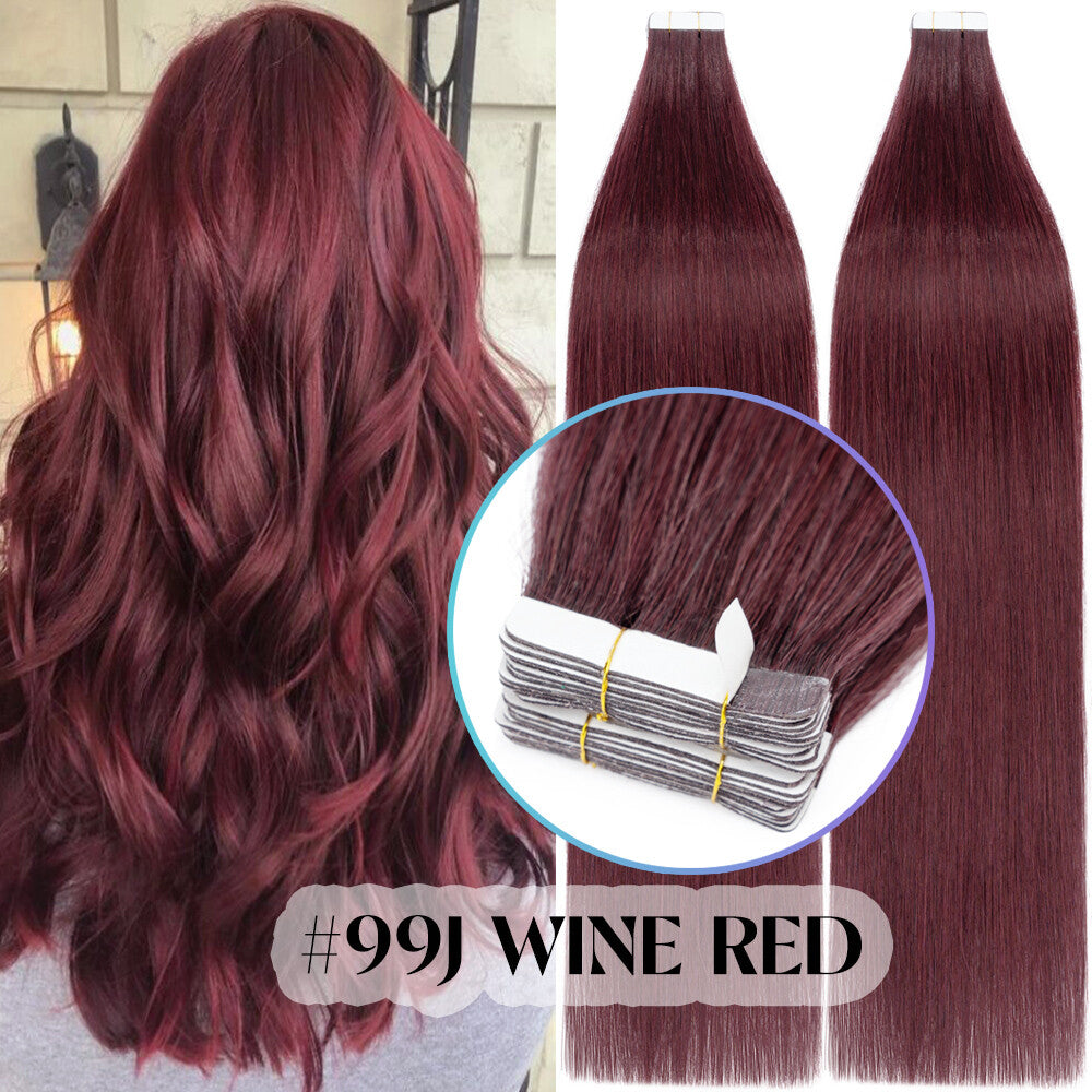 Russian Straight Tape-In Hair Extensions - Thick Remy Human Hair, 150g, All Colors & Lengths