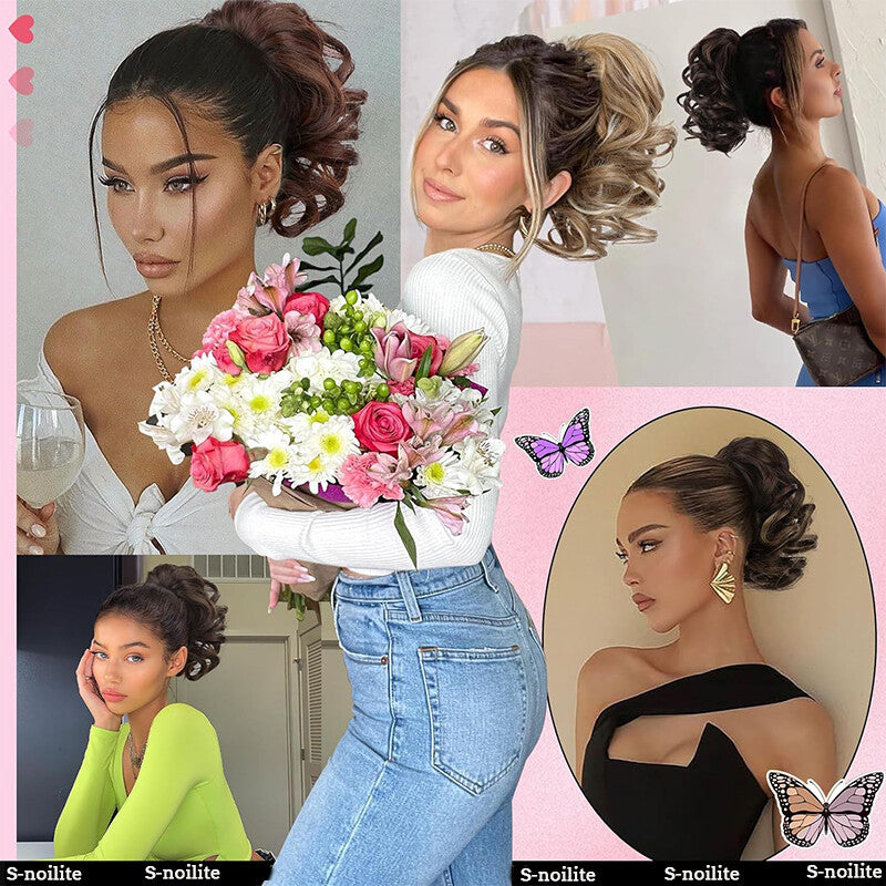 Short Claw Clip-In Ponytail Extension - Curly & Bendable 12 Inch Hair Accessory