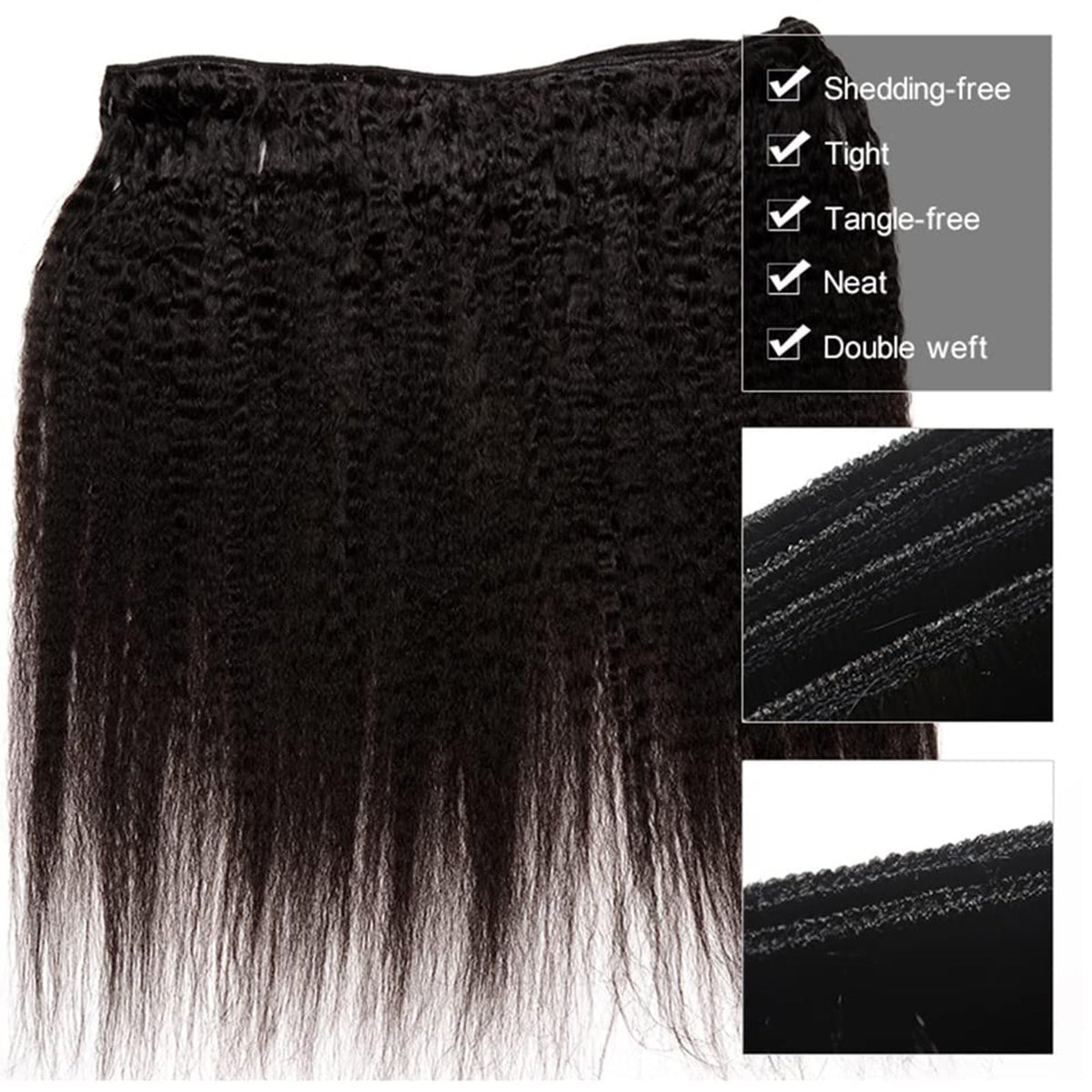 Brazilian Virgin Human Hair Bundles 26 28 30 Inch Yaki Wave Textures