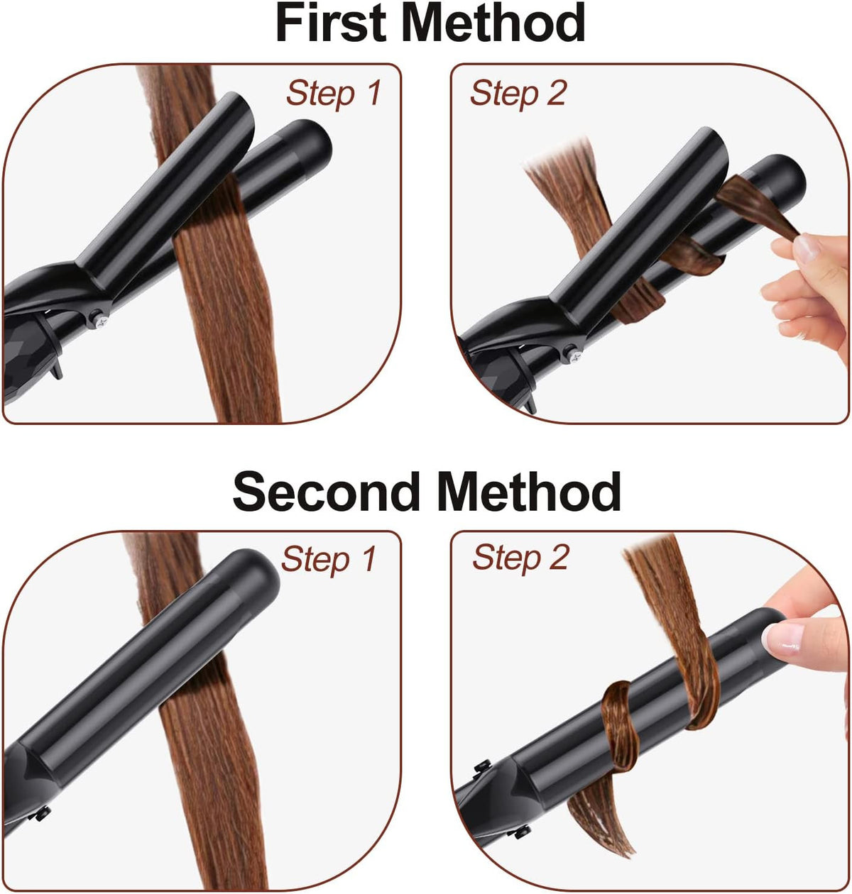 1 Inch Ceramic Curling Iron for Short Hair - 410°F/320°F Dual Voltage