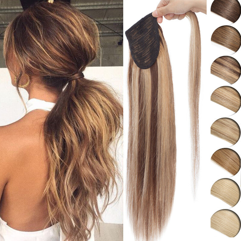 Clip-In Human Hair Ponytail Extensions Wrap Around 100g | Multiple Colors & Lengths