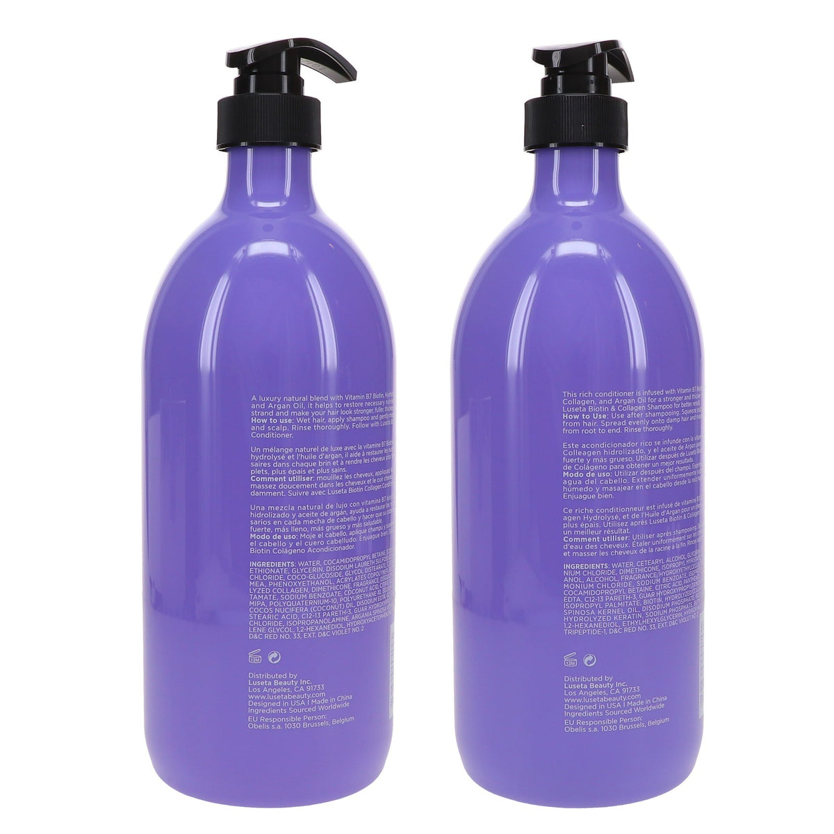 Biotin Collagen Shampoo & Conditioner Set 33.8 oz - Volumizing Hair Care Combo