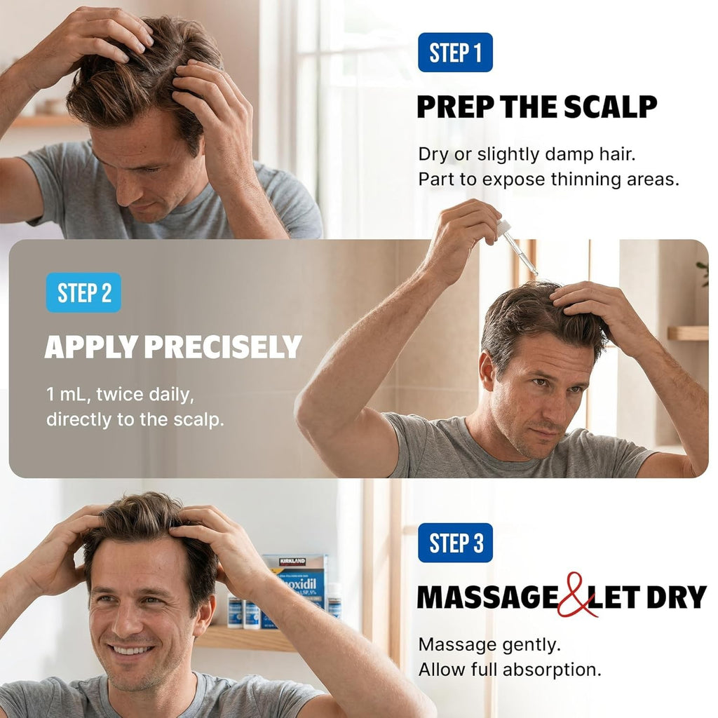 Hair Regrowth Treatment for Men - Minoxidil 5% Solution, 6 Month Supply