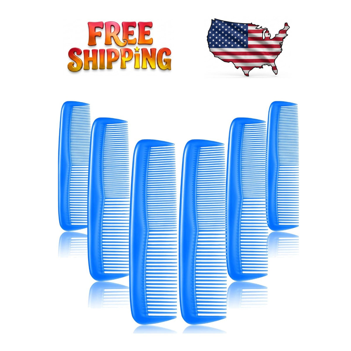 12-Piece Travel Hair Combs Set - Fine Tooth, Blue, Portable