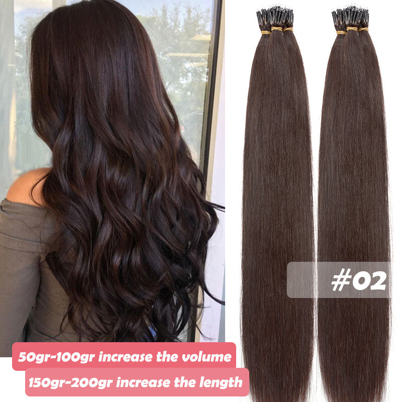Nano Ring Hair Extensions for Micro Loop Beads - Full Head Blonde Human Hair