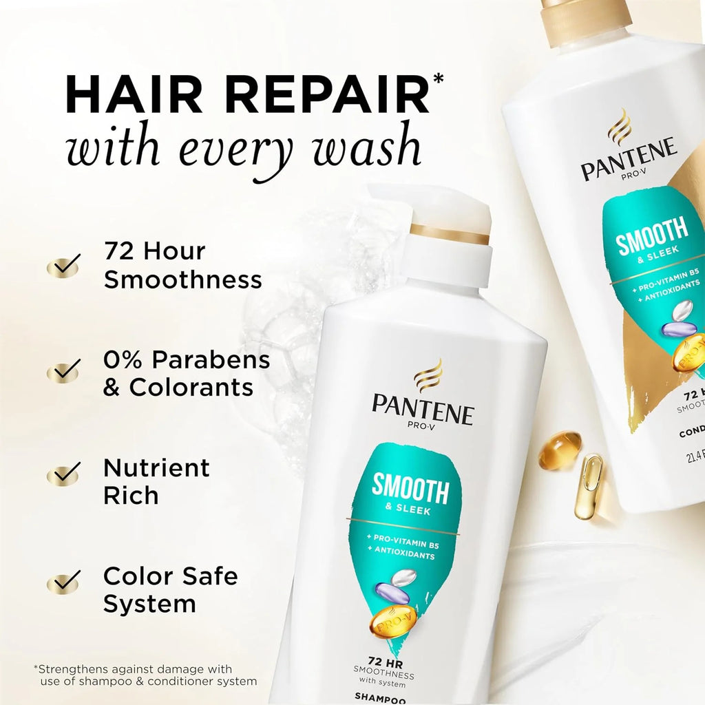 Pantene Frizz Control Shampoo & Conditioner Set - Smoothing Hair Care