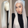 Women Long Lace Front Wigs Straight Synthetic Hair Heat Resistant 180% Density