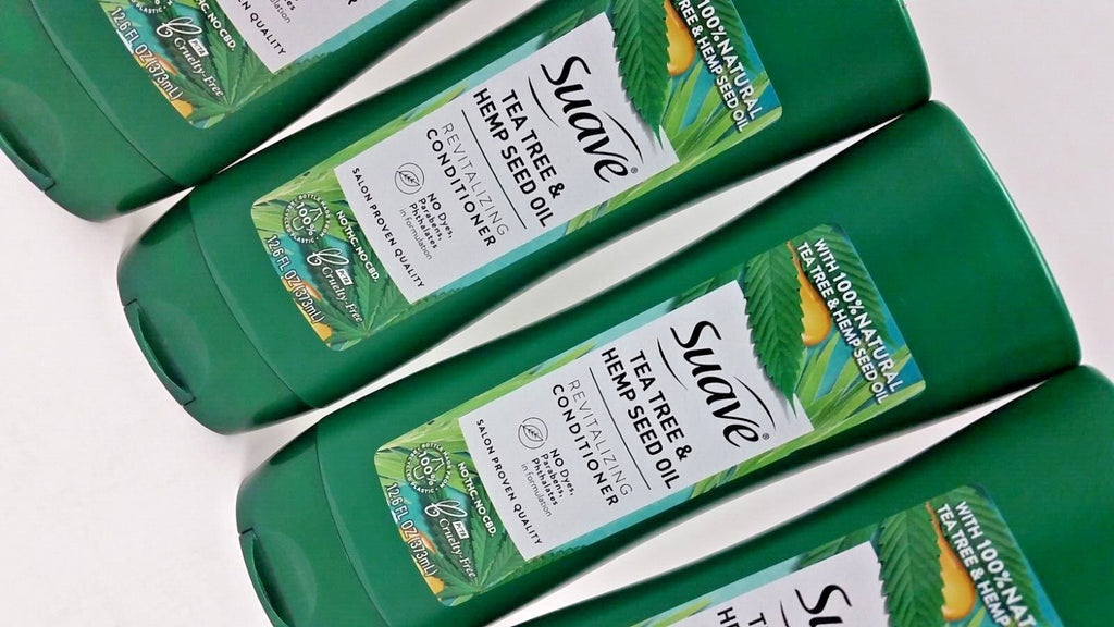 Lot of 5 Suave Tea Tree & Hemp Seed Oil Revitalizing Conditioners - 12.6 oz Each