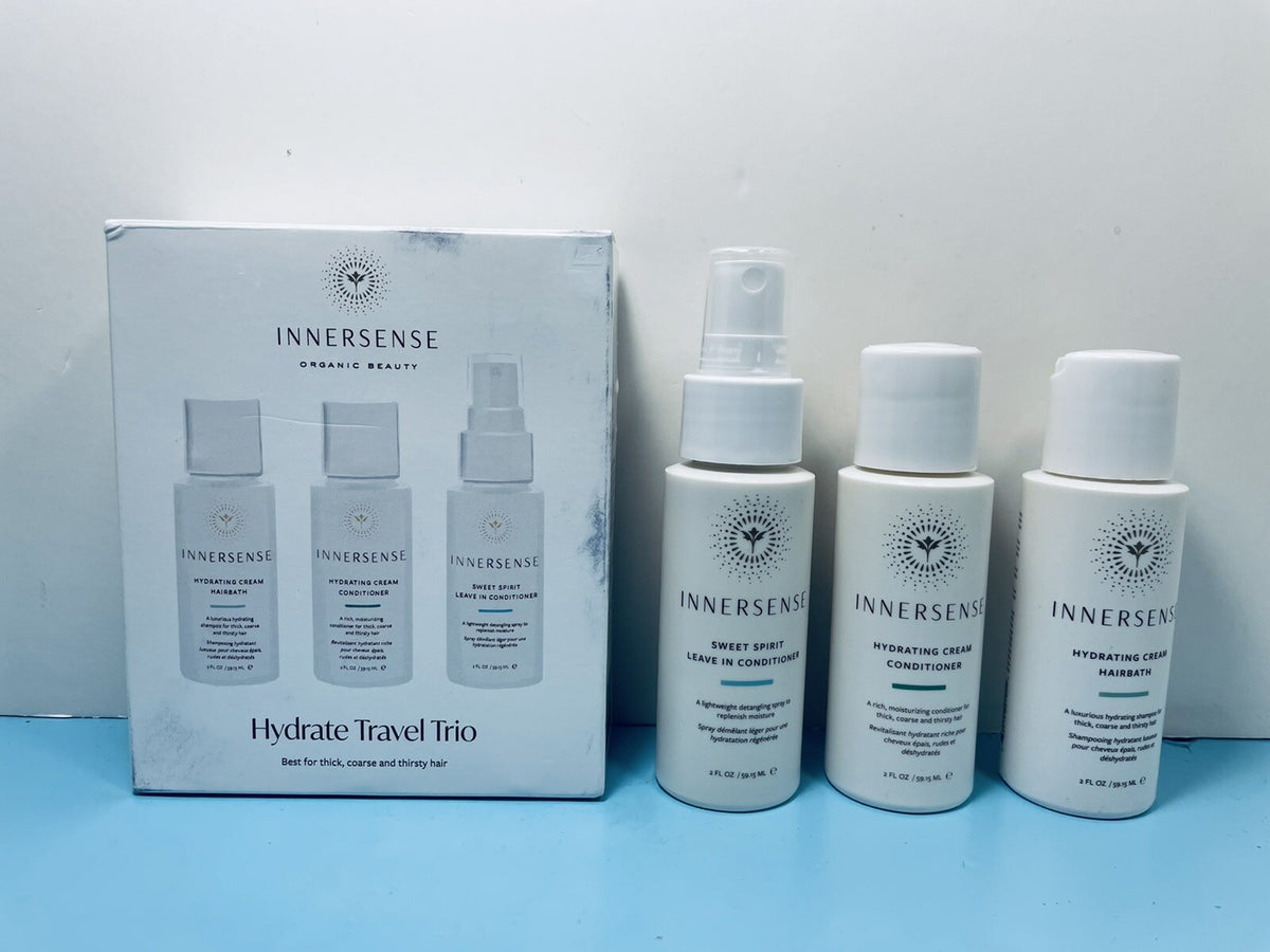 Organic Hair Care Travel Set for Thick, Coarse Hair - Hydrate Trio