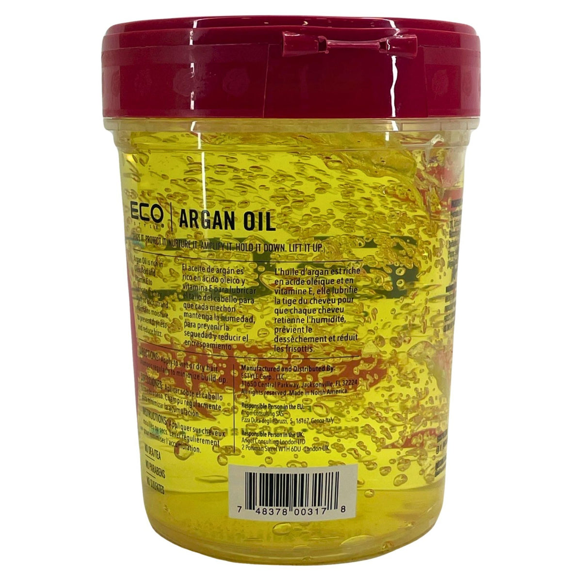 Eco Style Argan Oil Styling Gel Max Hold 2-Pack - Alcohol-Free, 64 oz