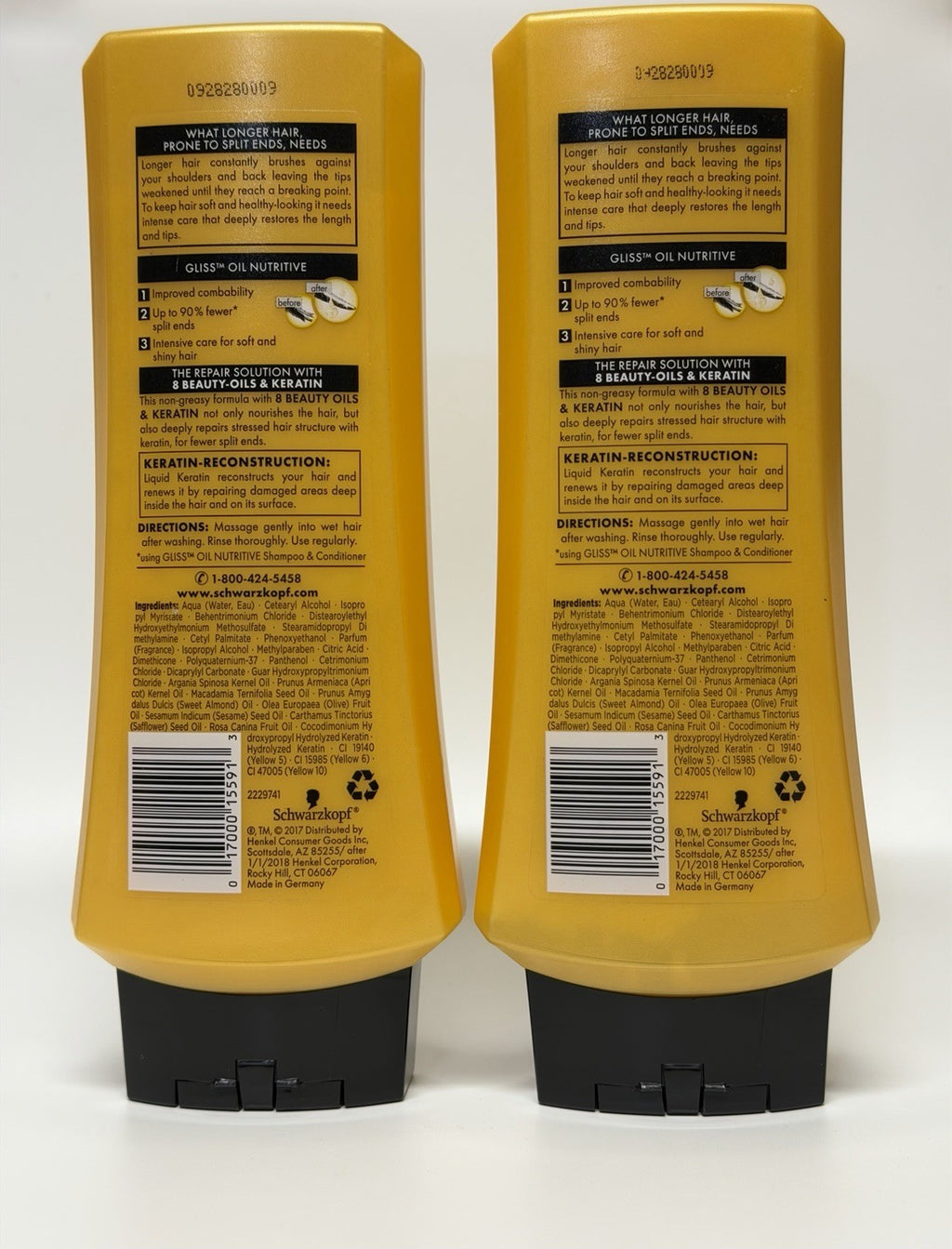 Schwarzkopf Gliss Hair Repair Nutritive Conditioner Liquid Keratin Pack 3