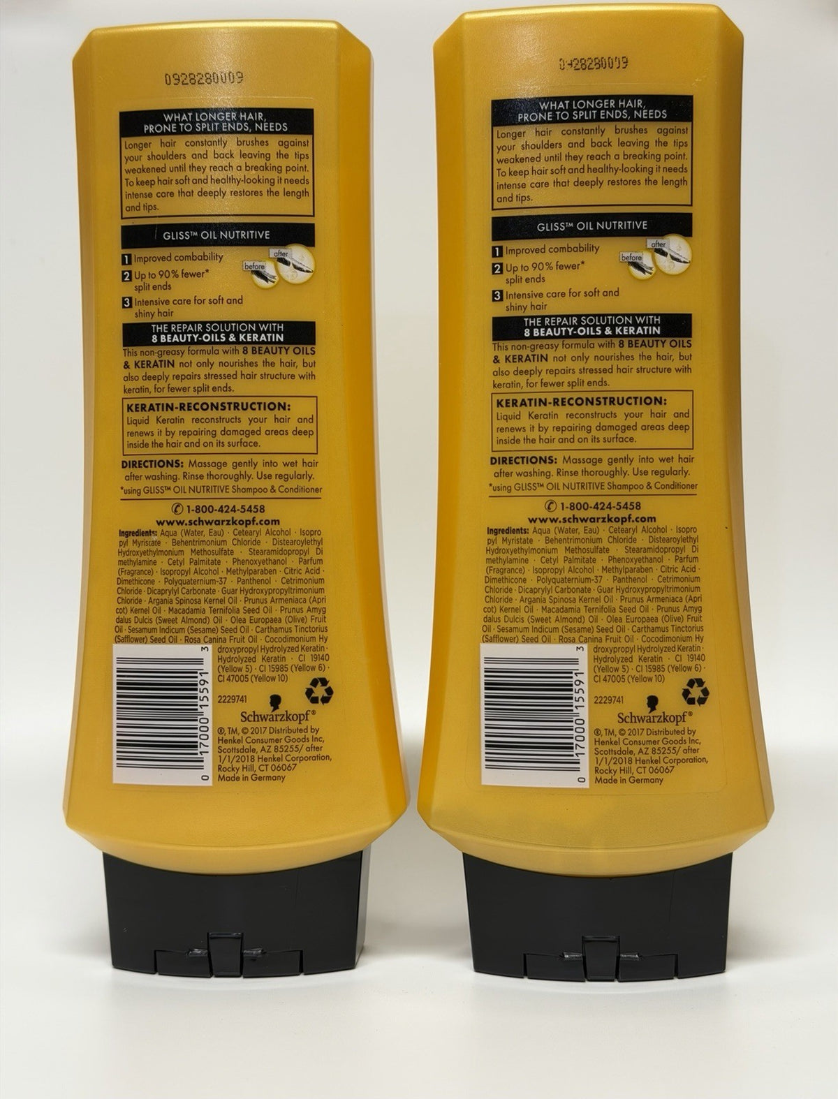 Schwarzkopf Gliss Hair Repair Nutritive Conditioner Liquid Keratin Pack 3