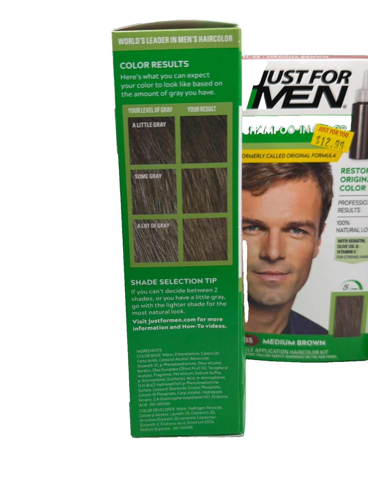 Men's Hair Color Shampoo in Medium Brown H-35 - 3 Pack