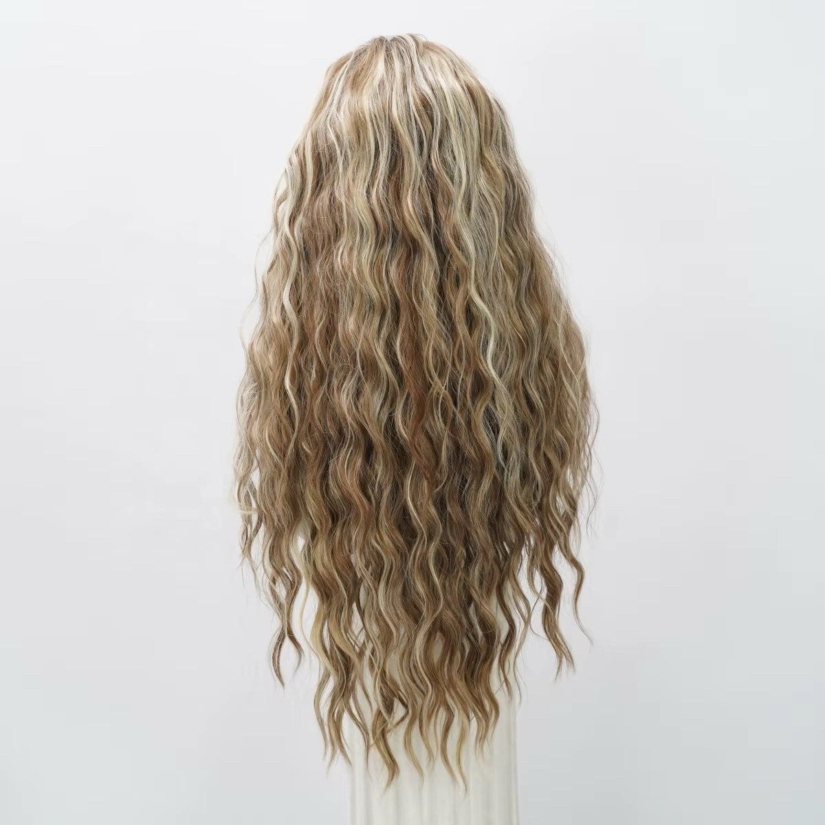 Long Water Body Wave Lace Front Wigs 13x4 Brown Blonde Highlights 26 Inches - Pre-Plucked