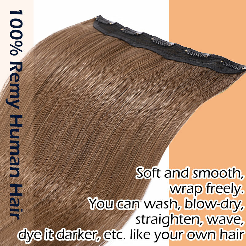 Clip-in Remy Human Hair Extensions Full Head - One Piece, Multiple Colors & Lengths