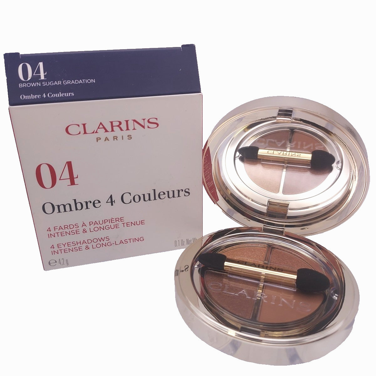 Clarins 4 Eyeshadows Intense Long Lasting Brown Sugar Gradation Makeup Palette