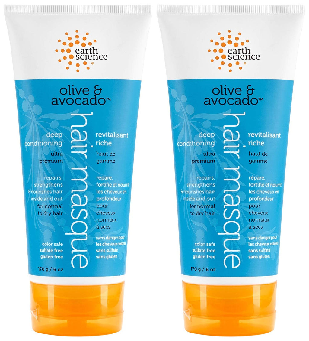 Deep Conditioning Hair Mask for Dry & Damaged Hair - Olive & Avocado, 2 Pack