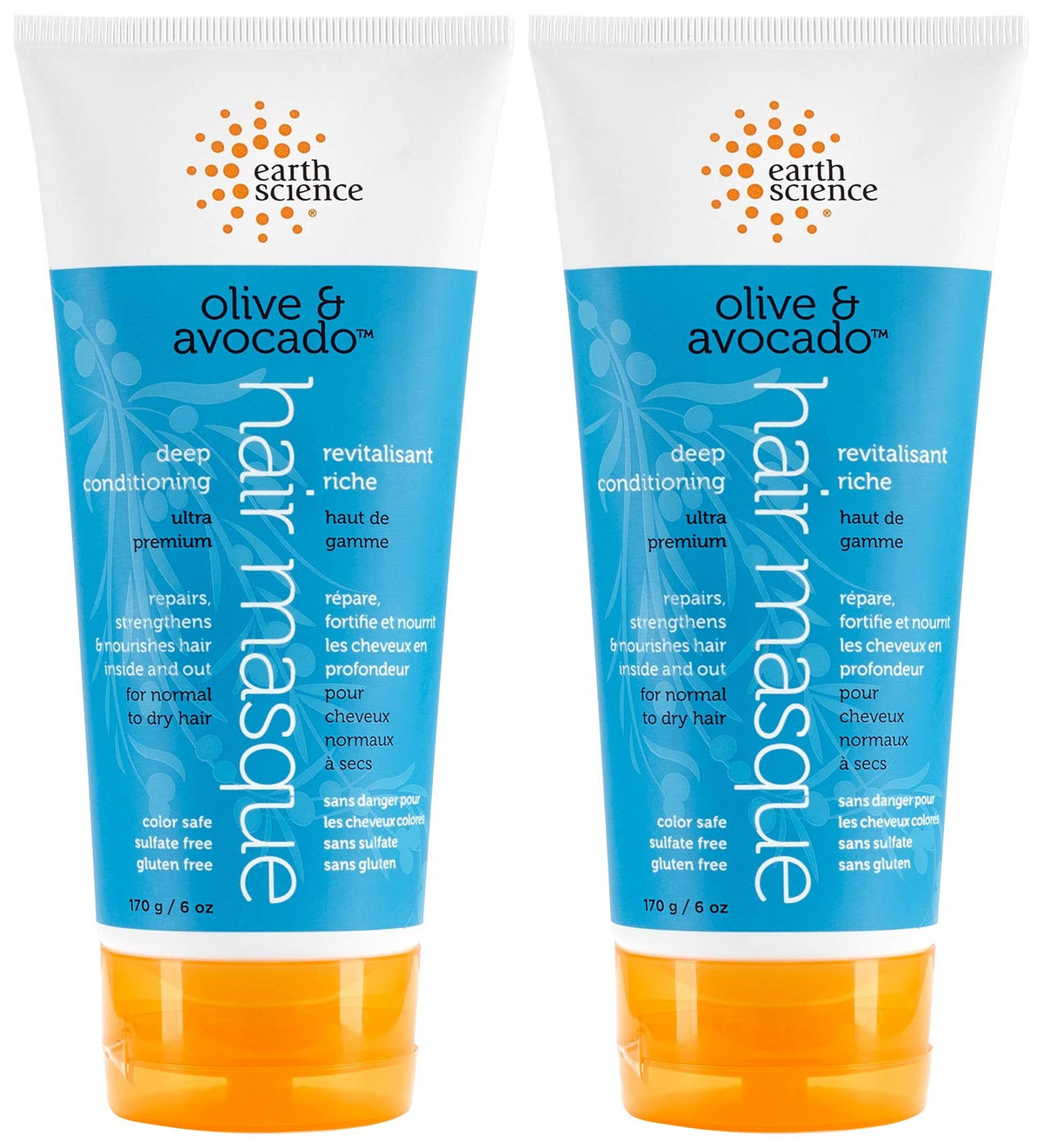 Deep Conditioning Hair Mask for Dry & Damaged Hair - Olive & Avocado, 2 Pack