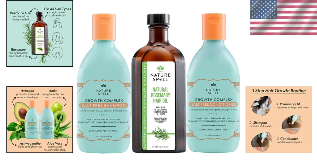 Plant-Based Hair Growth Shampoo & Conditioner Duo with Rosemary Oil