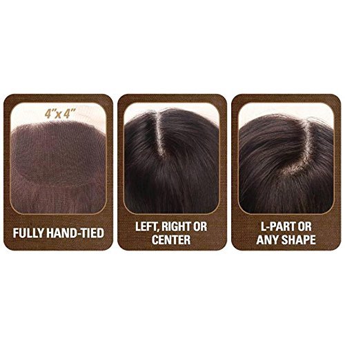 Silk Lace Closure Top Piece 4x4 Inch Brazilian Remy Virgin Hair Natural Black