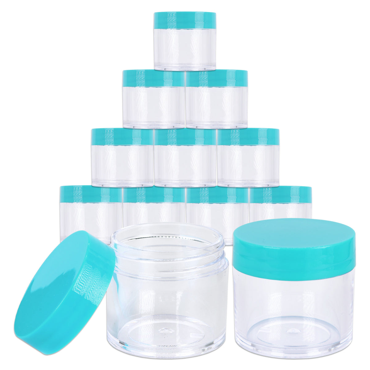 12 Pack 1oz Acrylic Plastic Jars BPA Free Sample Containers for Cosmetics & Food